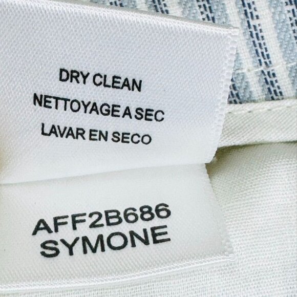 BCBG MAXAZRIA Women's Shorts Symone Linen Blend Cuffed White Blue Striped Size - Picture 9 of 9